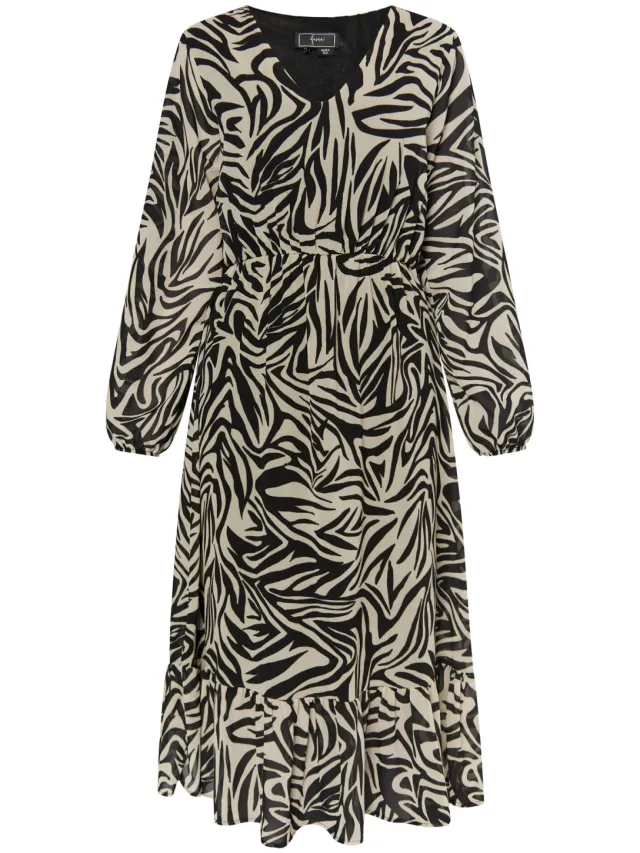 Faina Jurkje met zebraprint Dames beige/ zwart, foto 2