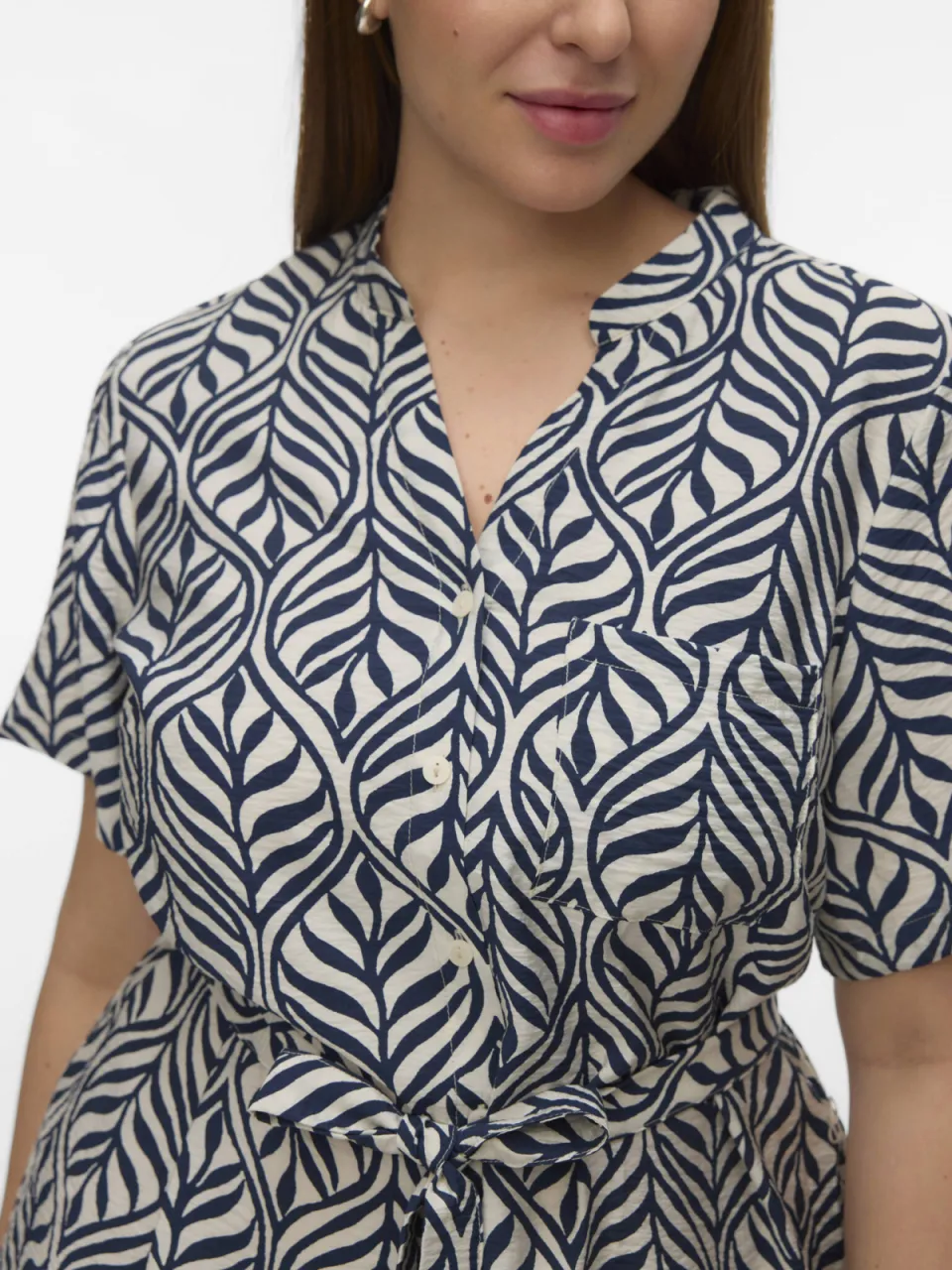 Vero Moda CURVE korte jurk donkerblauw donkerblauw/wit, foto 3