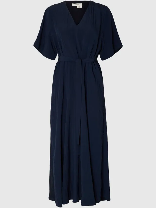 Selected Maxi jurk Viscosemix Dark Sapphire
