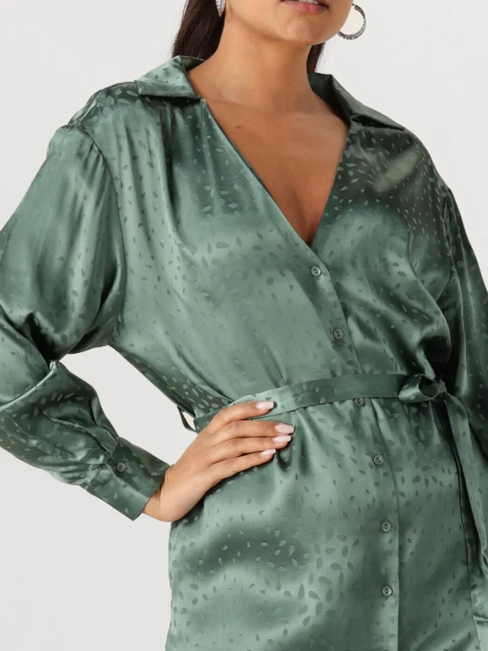 Another Label Dames Jurken Noel Dress L/s - Groen, foto 3