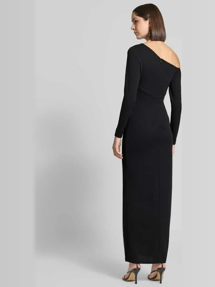 Lipsy Avondjurk in one-shoulder look met plooien zwart, foto 3
