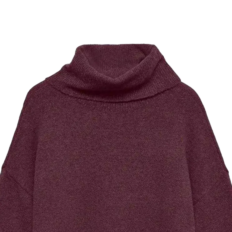 Vero Moda Gebreide jurk met col voor dames (Wijn) wijnrood, foto 2