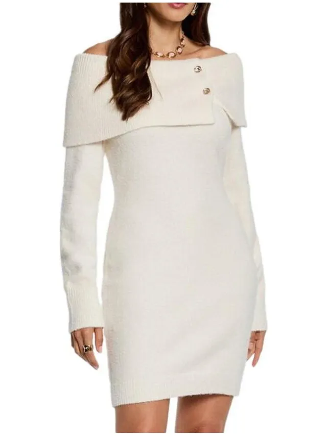Morgan Korte Jurk Morgan Bardot Beige