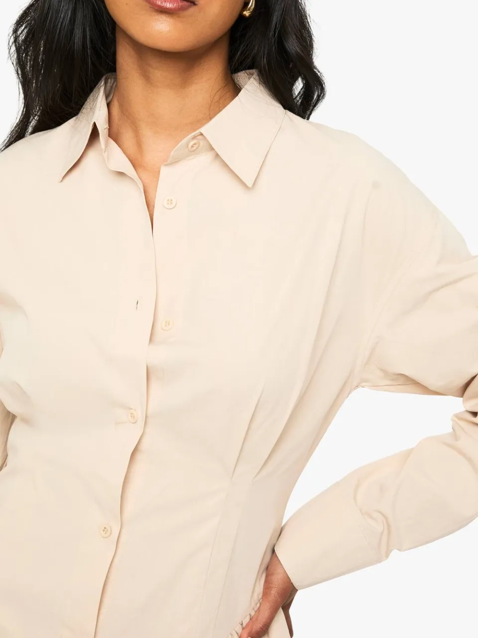 boohoo Dames Popline Shirtjurk met Volumineuze Zoom steen, foto 4