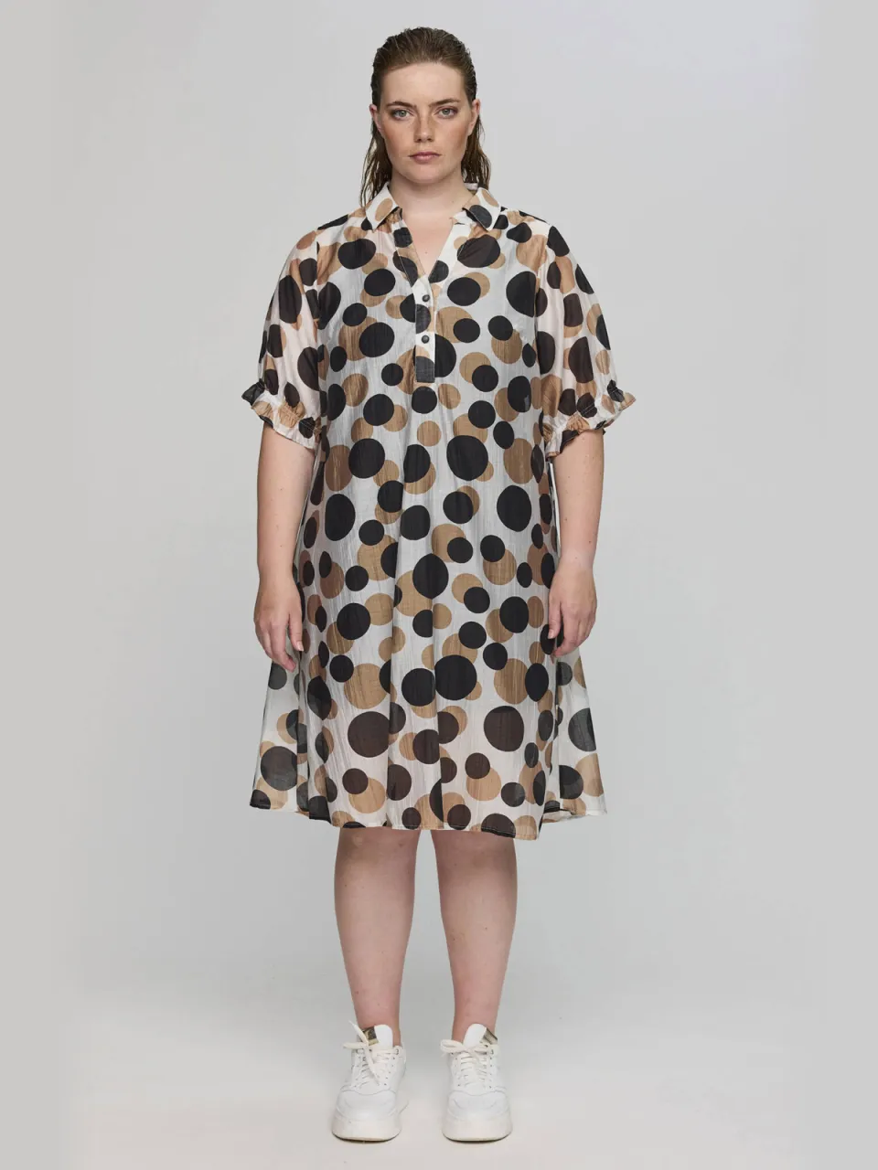STUDIO blousejurk met stippen zwart, foto 3