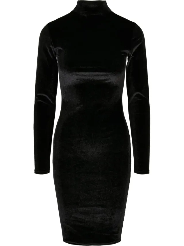 Urban Classics Dames/Dames Fluwelen Schildpad Hals Jurk (Zwart)