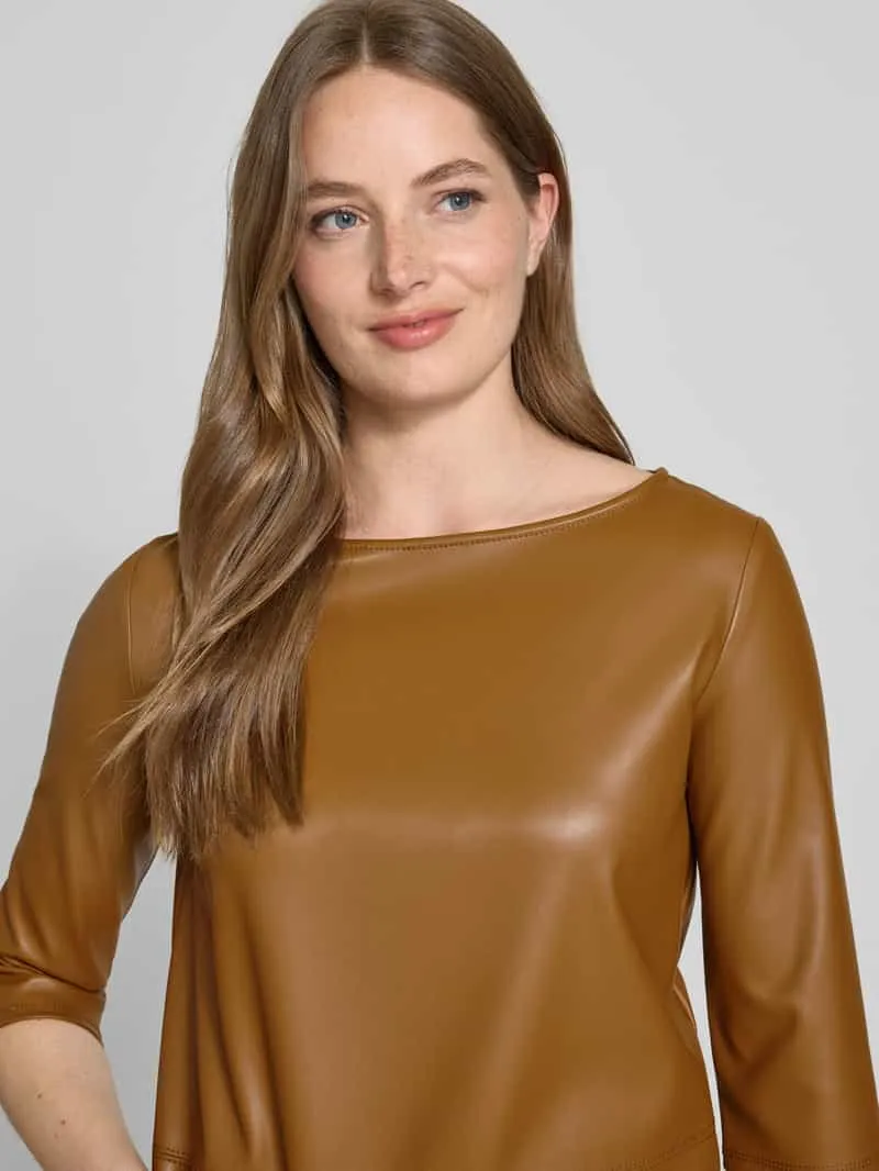 Max Mara Smalle jurk in kunstleerlook cognac, foto 4