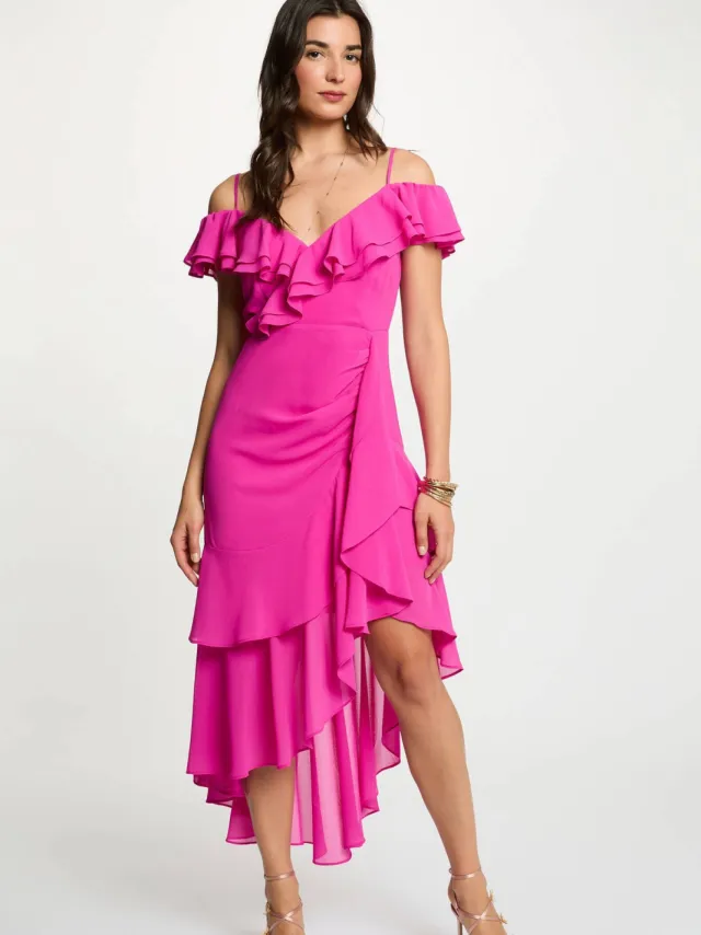 Morgan jurk fuchsia