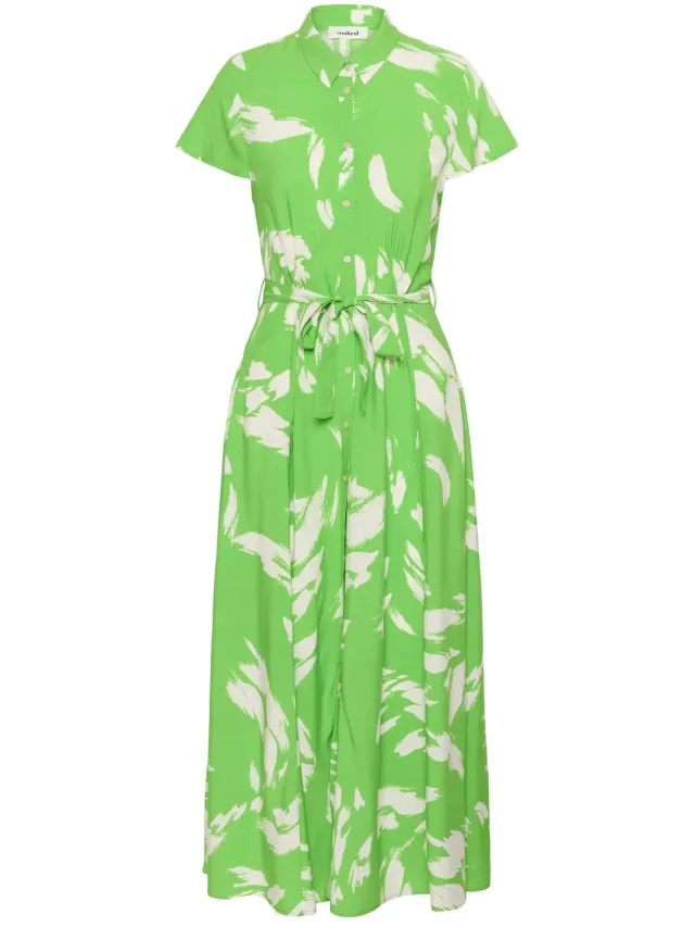 SOAKED IN LUXURY Damesjurk Soaked in Luxury Arjana Maxi vibrant green splash print