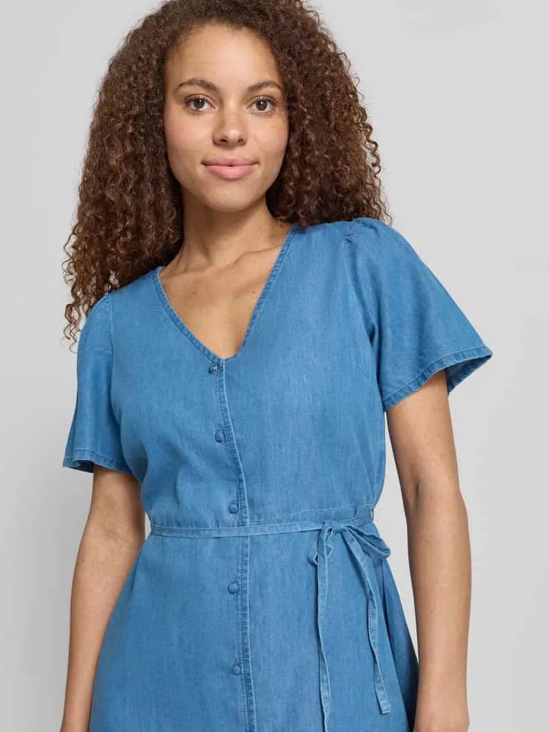 Only Getailleerde spijkerjurk van mix van katoen en lyocell model 'EVIDA-BEA' blauw, foto 5