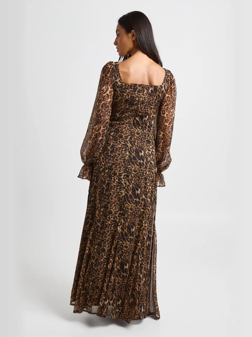 boohoo Dames Milkmaid Maxi-jurk Met Luipaardprint, foto 2
