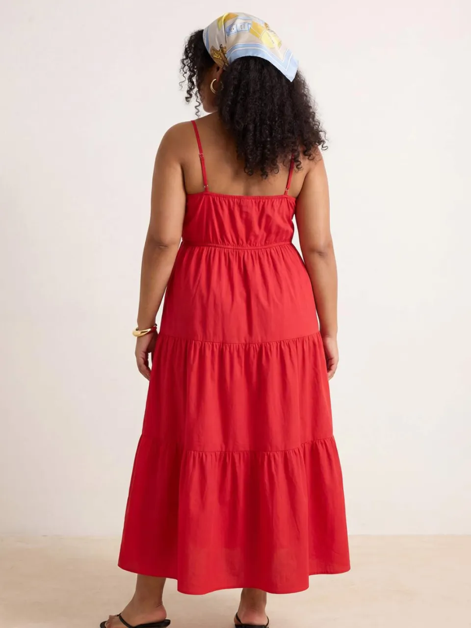 Trendyol Curve Dames Rood Effen Maxi Mouwloos Casual A-lijn Grote maten Jurk, foto 2