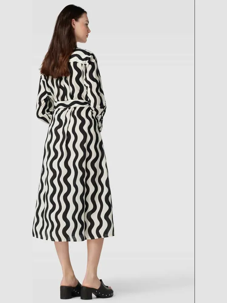 White Label Midi-jurk met all-over motief zwart, foto 3