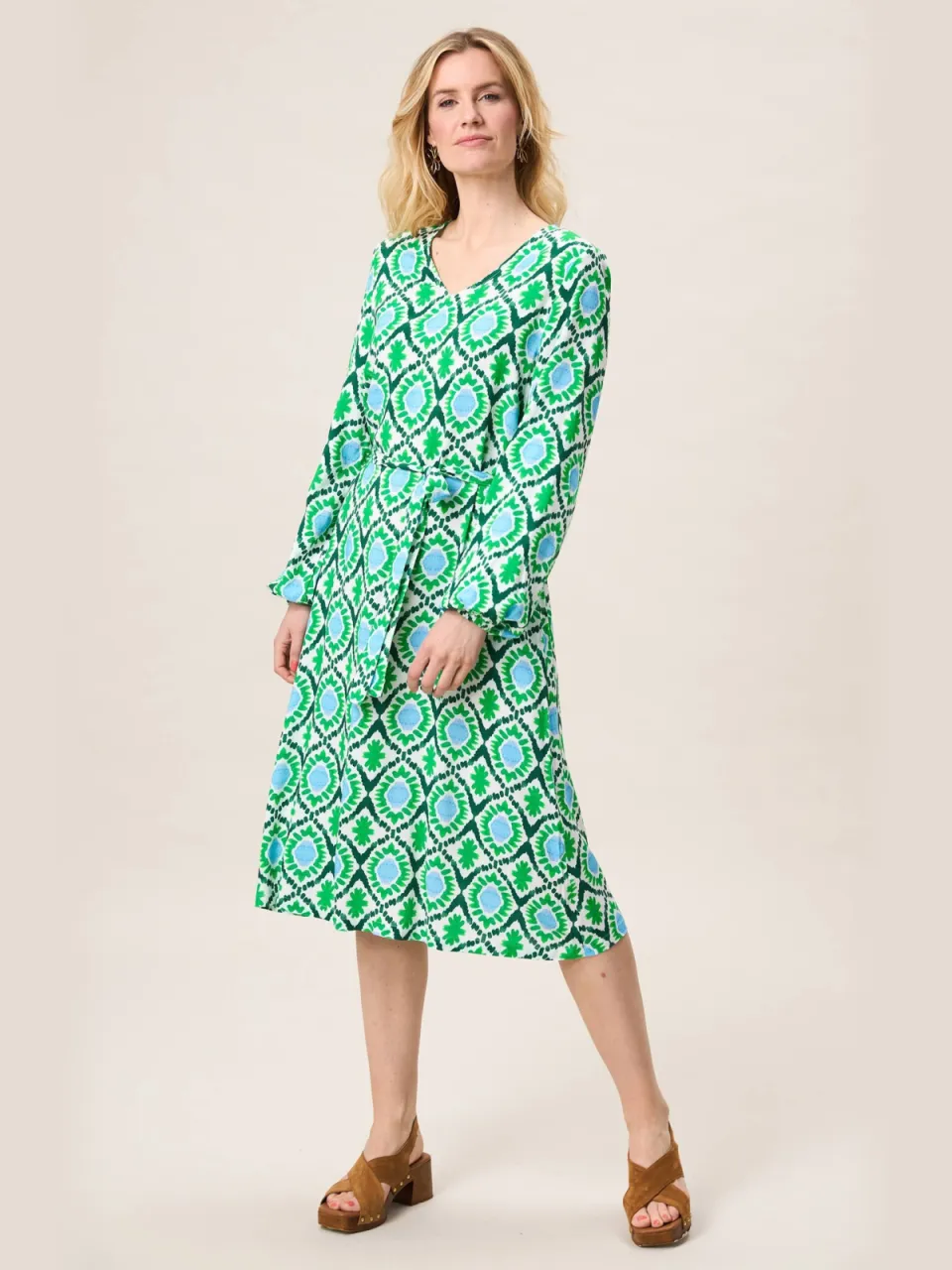 Miss Etam midi jurk multi groen