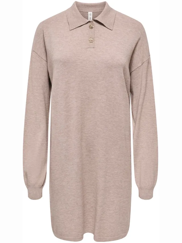 Only Gebreide jurk ONLFIONA Korte jurk weathered teak 1