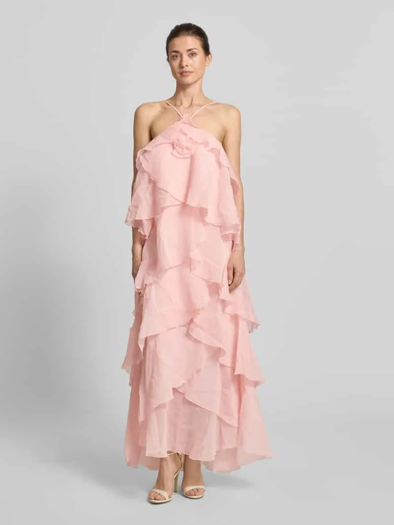 Vero Moda maxi-jurk met 3d-ruchedetail model 'DELILAH' Rosé