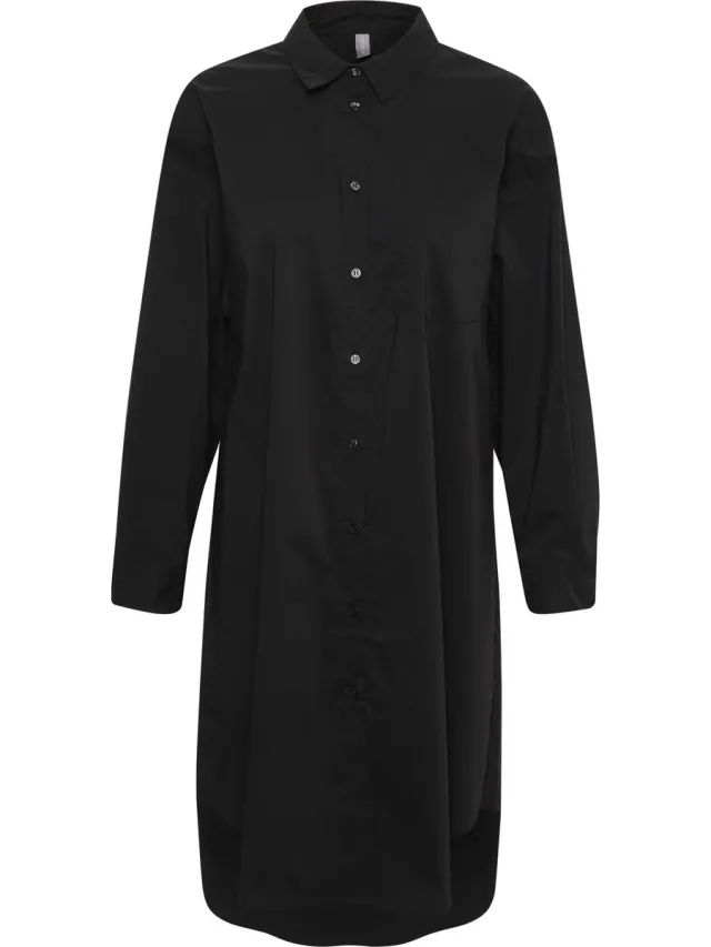 Culture CUantoinett Long Shirt Dames Overhemd Jurk Black