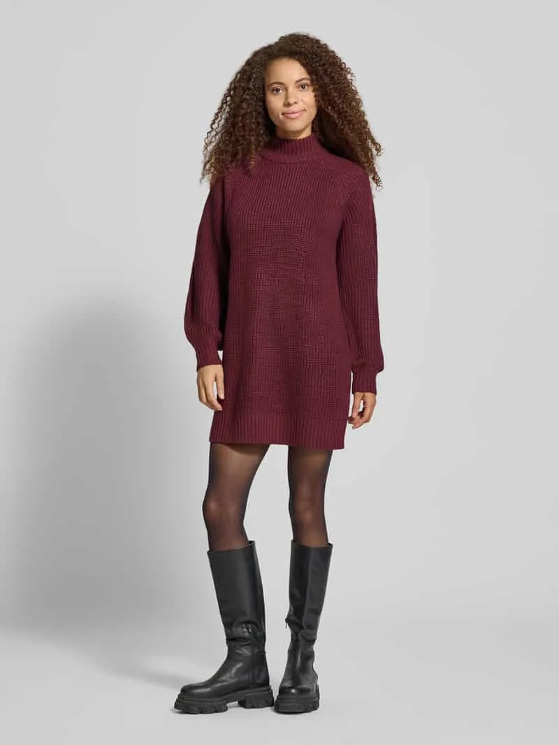 Noisy May Tricotjurk met opstaande kraag model 'TIMMY' aubergine, foto 3
