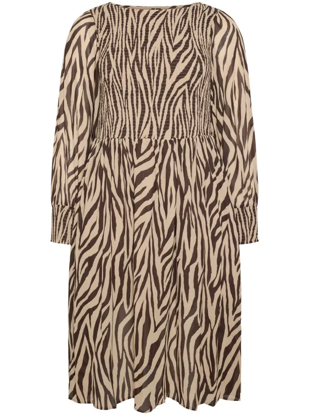 Vero Moda Curve Jurk VMCLINDA Midi-jurk chocolate torte 2