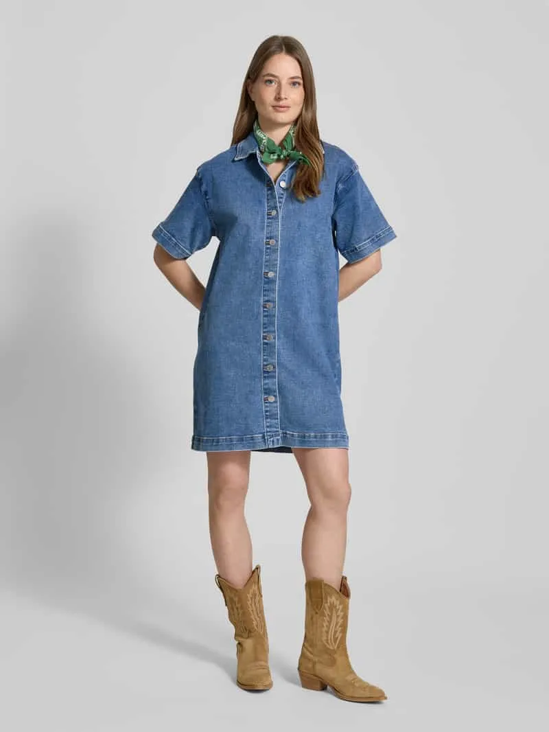 Yas Knielange jeansjurk met doorknoopsluiting, model 'ELSA' jeansblauw, foto 3