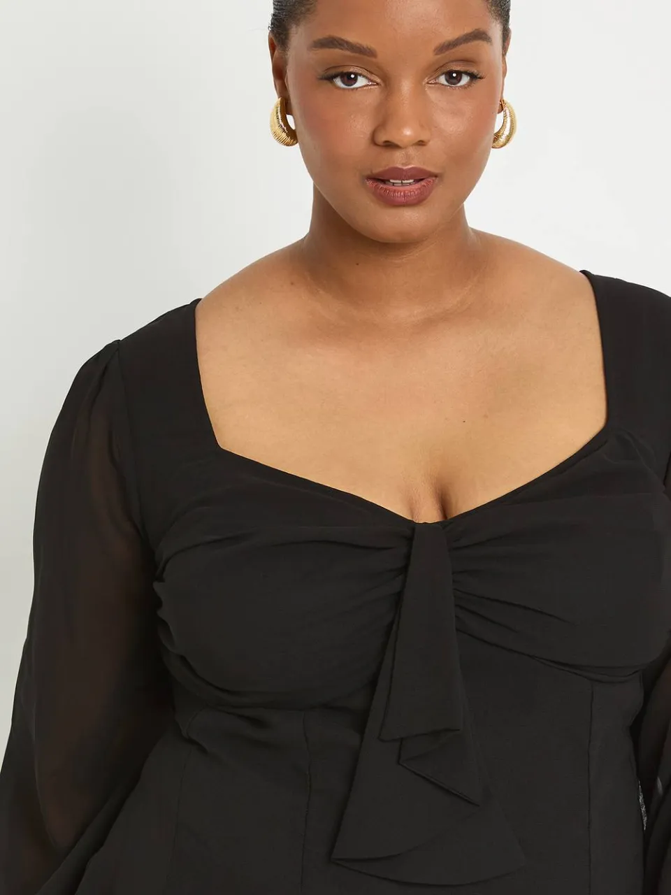 boohoo Dames Plus Godet Zoom Mini Jurk zwart, foto 4