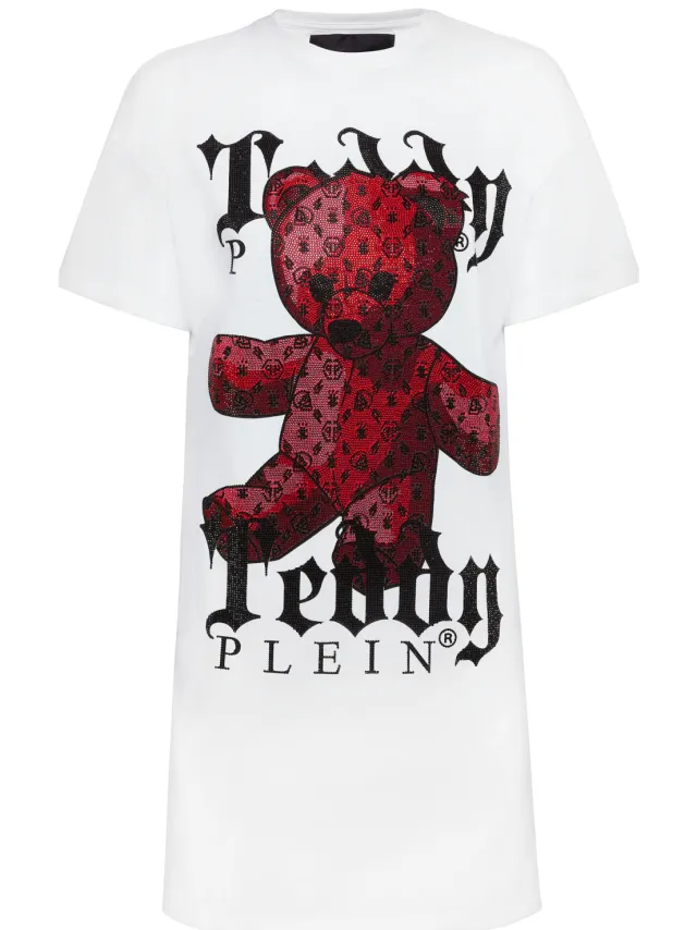 Philipp Plein T-Shirt Jurk Kort Monogram wit, foto 2