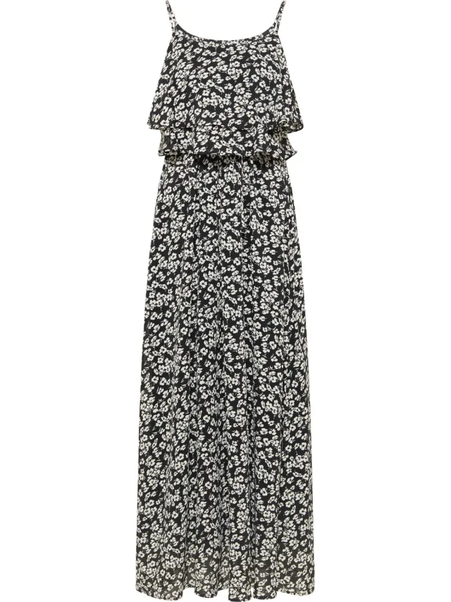 Faina maxi jurk tylin zwart/wit, foto 2