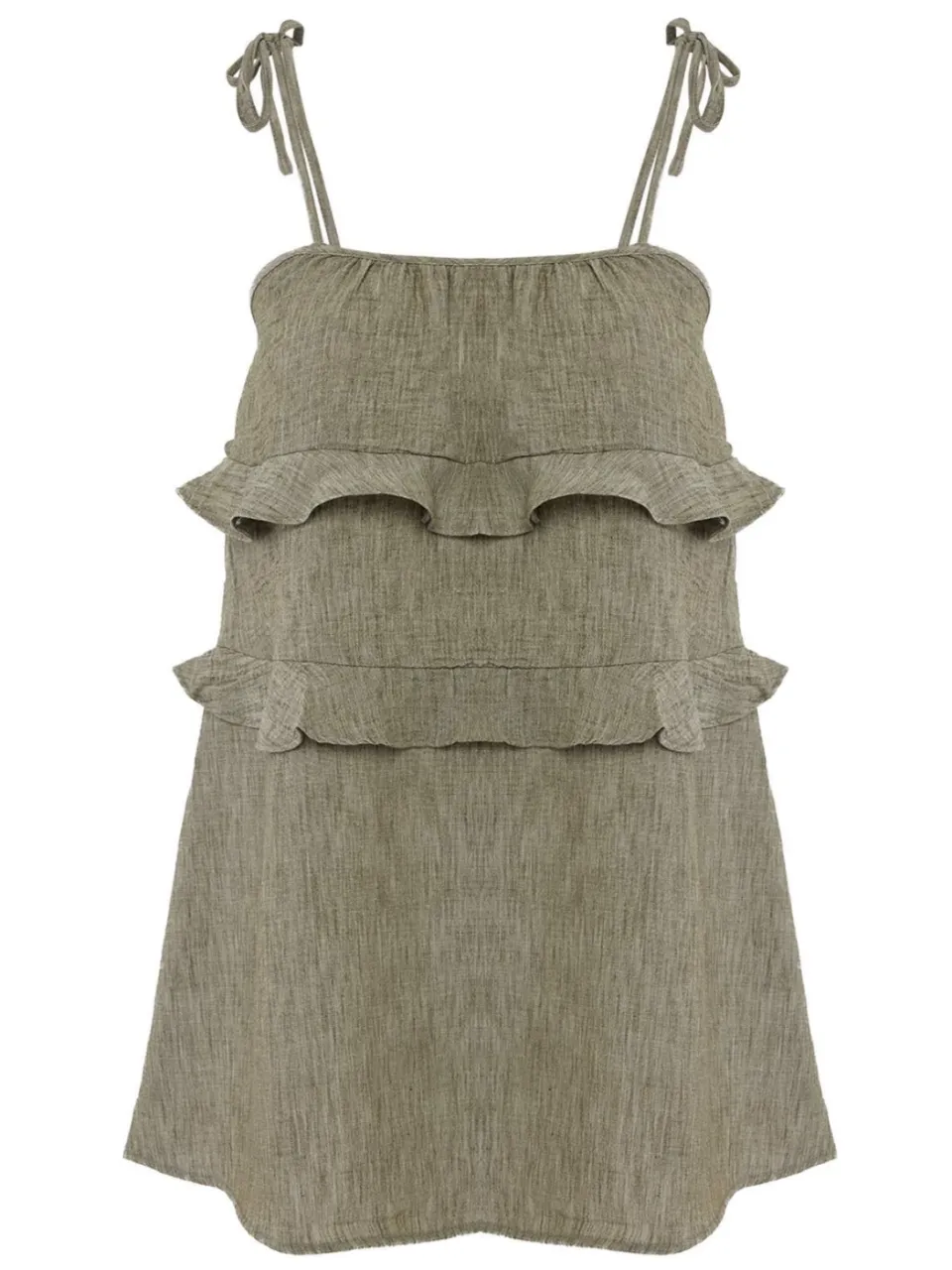 Trendyol TRENDYOLMİLLA Dames Kaki Effen Midi Kort Strandkleding Recht Strandjurken, foto 2