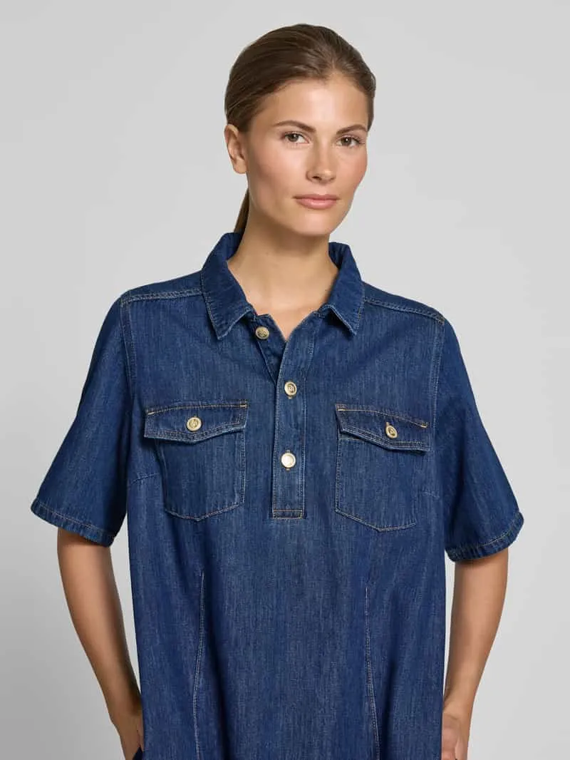 Mos Mosh Knie-lange denimjurk met borstzakken model 'Biba East', foto 5