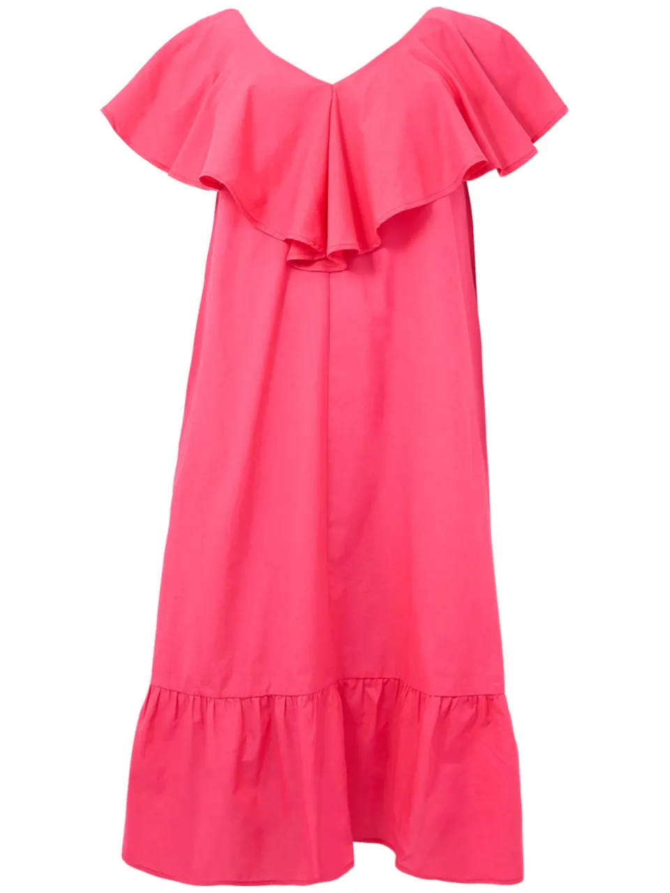 Yoek Swing jurk met ruches roze, foto 2