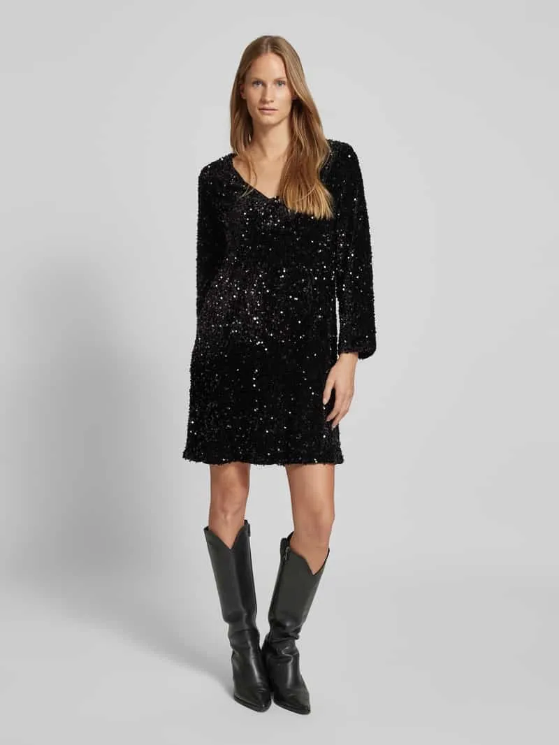 Vila Mini-jurk met pailletten, model 'FAITH' Zwart