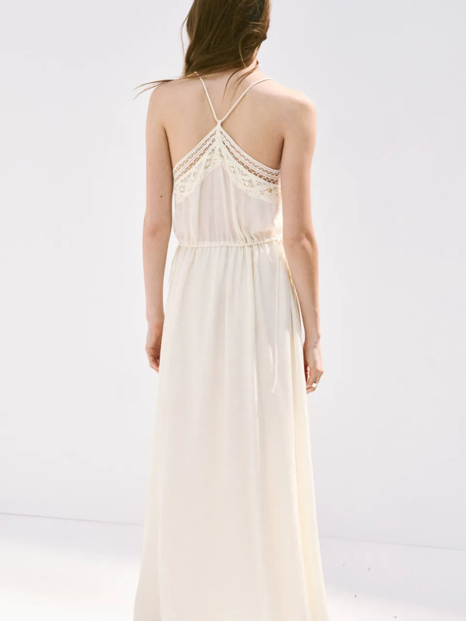 Mango broderie midi zomerjurk - beige, foto 3