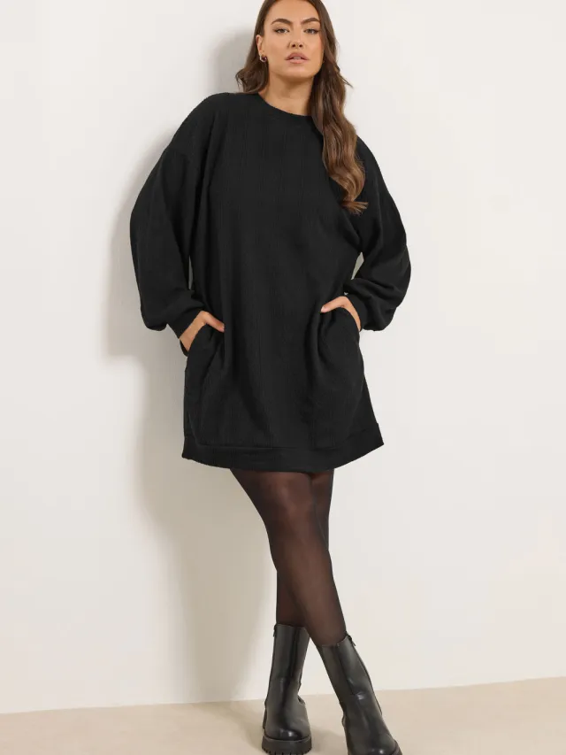 Yours Zwarte Kabelgebreide Truijurk Black