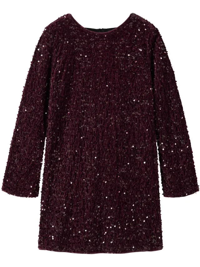 NAME IT Jurk pailletten Catawba Grape1