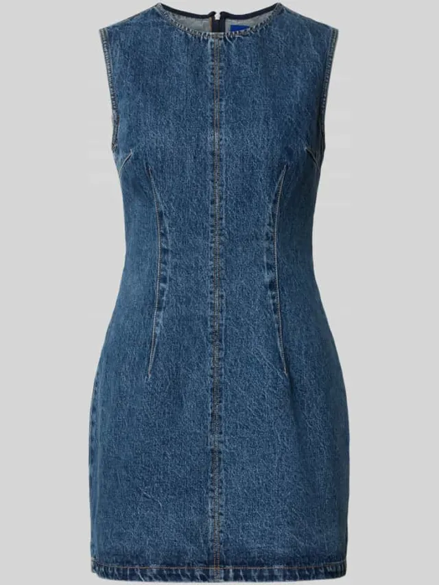 Hugo Mini-jurk met deelnaden jeansblauw, foto 2