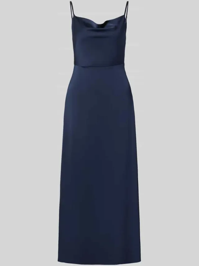 Vila Avondjurk van satijn model 'RAVENNA' marineblauw, foto 2