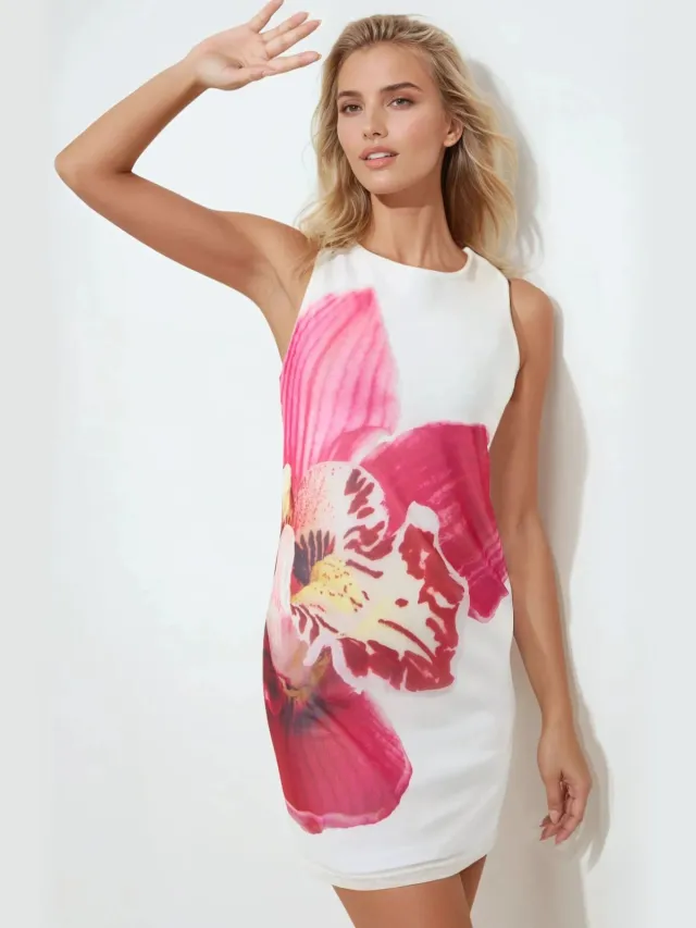 Hiccup Bodycon Mini-jurk met Bloemenpatroon Veelkleurig