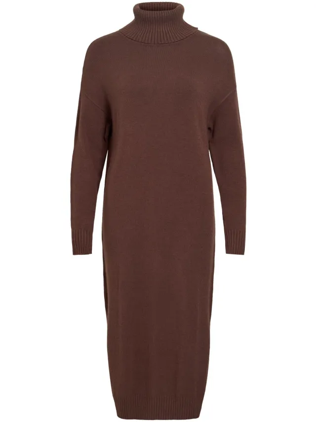 Vila maxi-jurk Col Coffee Bean1