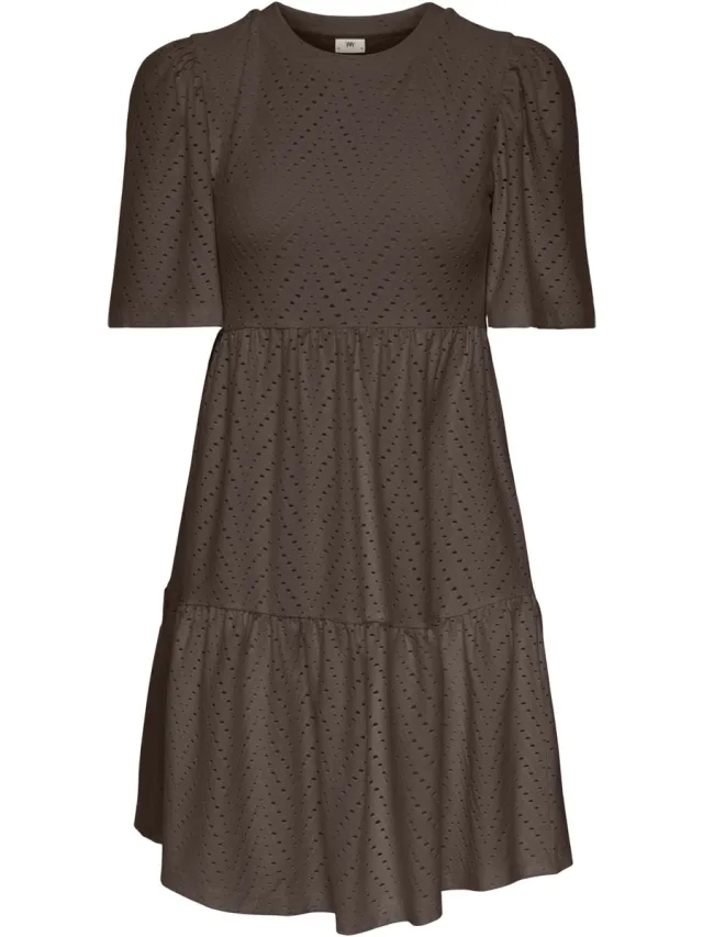 JDY JDYCARLA CATHINKA S/S DRESS JRS NOOS - Dames - Mini jurken chocolate brown