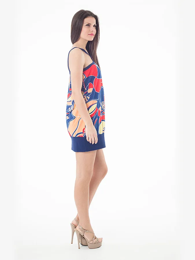 Conquista Mini jurk met bandjes blauw, foto 2