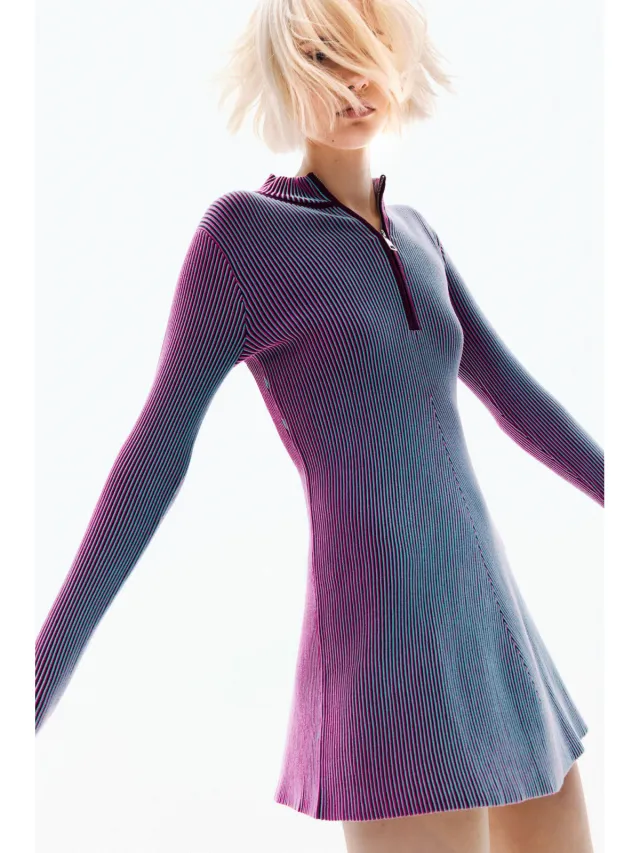 Desigual korte jurk paars, foto 4