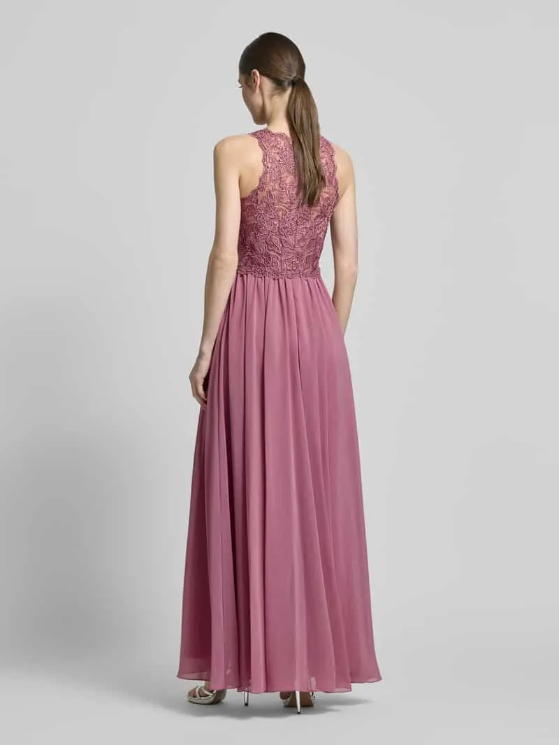 Hey Kyla Avondjurk met kant en siersteentjes Mauve