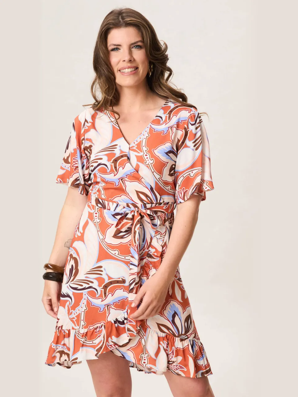 Miss Etam 100% vi bohemian zomerjurk met paisley - oranje, foto 3