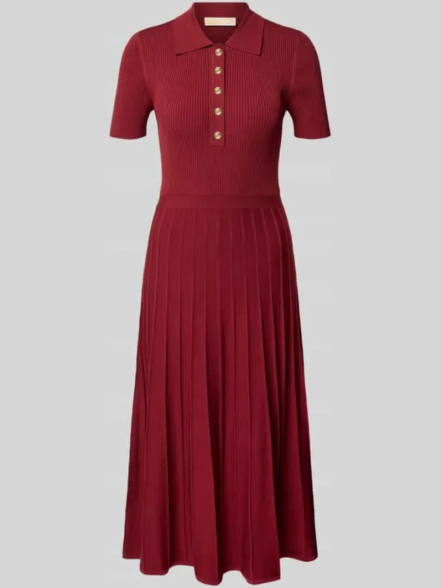 MICHAEL Michael Kors Tricotjurk met polokraag en 3/4-mouw donkerrood