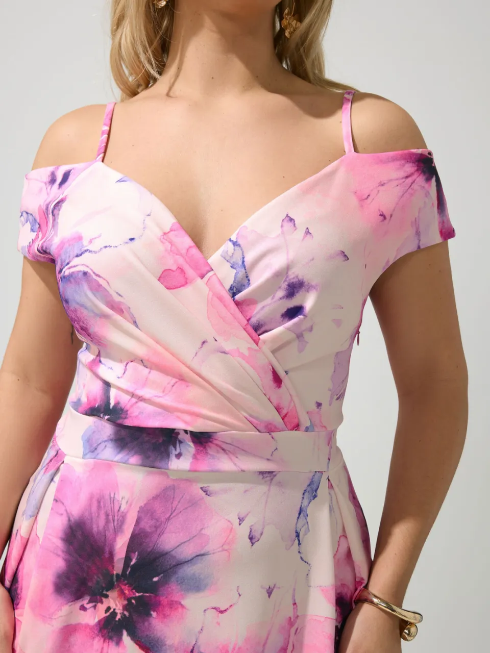 Yours London Roze Bardot Skaterjurk Met Bloemenprint-56, foto 3