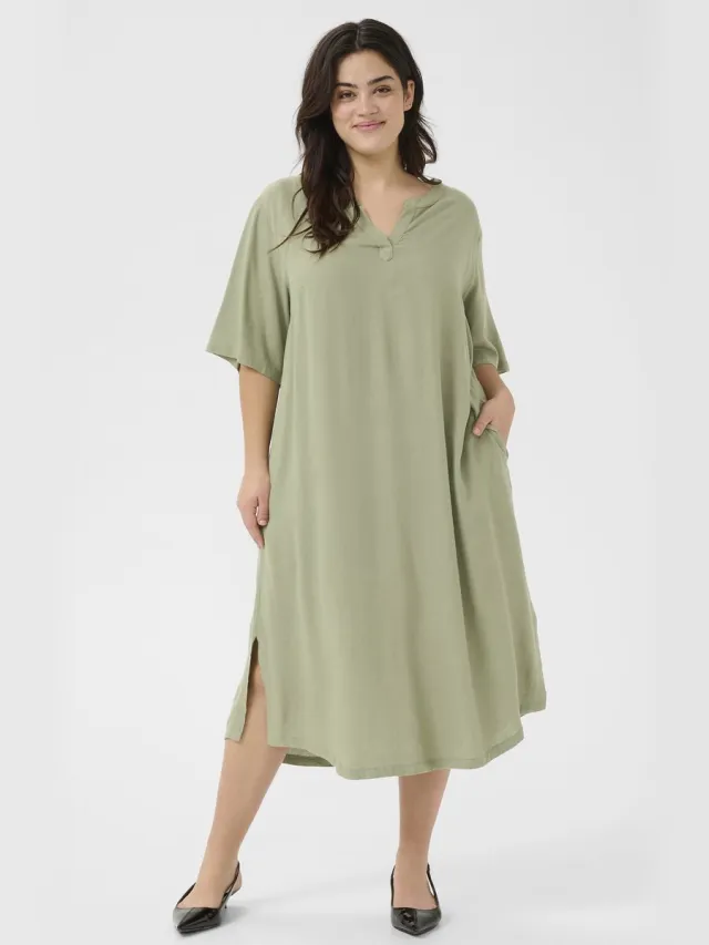 Kaffe Curve jurk ECO korte mouw 170115 Oil Green