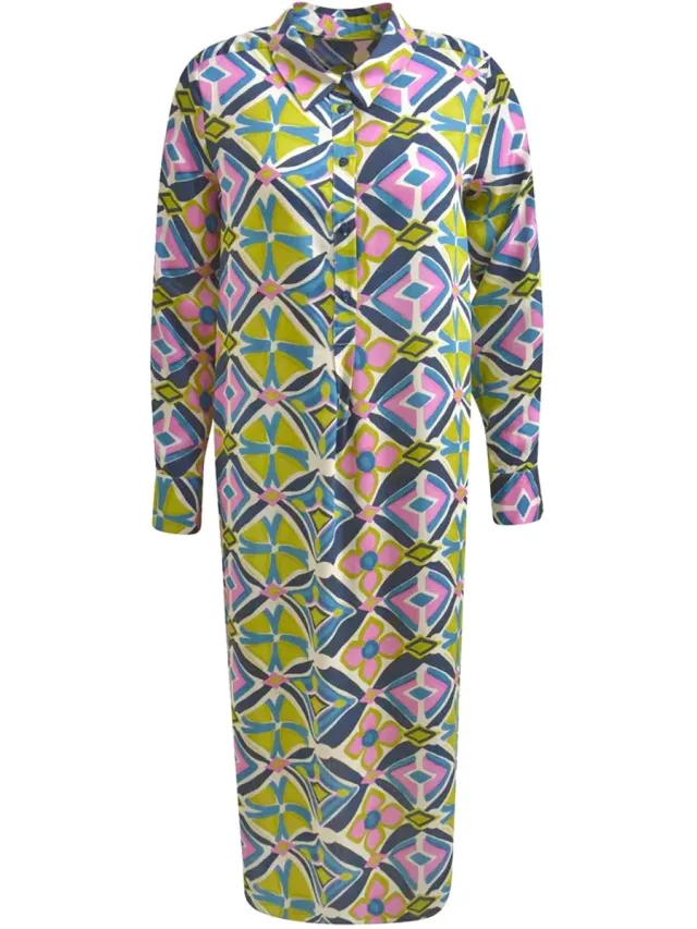 Milano Italy midi jurk lime print Groen