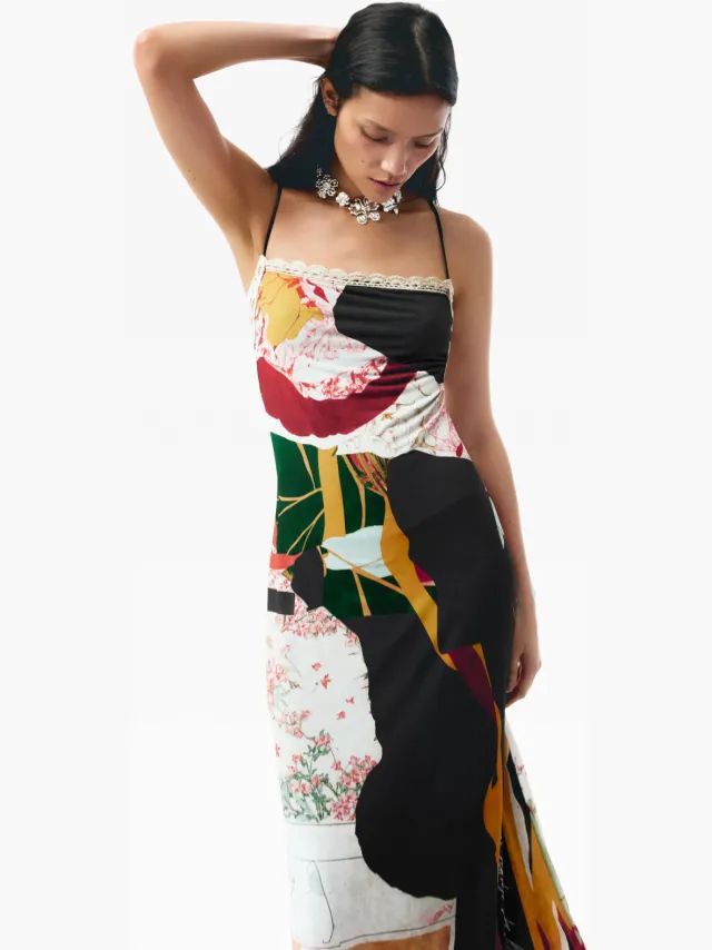 Desigual midi zomerjurk met print - meerkleurig multi, foto 3