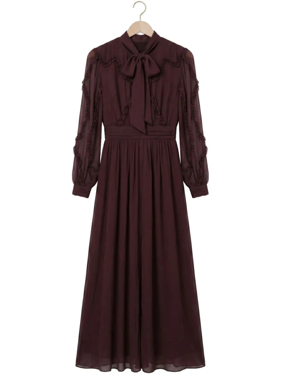 Dante6 Dames Jurken Lasorinn Ruffle Detail Maxi Dress - Bordeaux, foto 2
