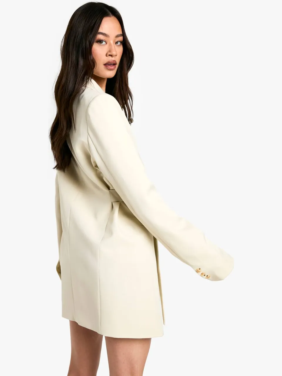 boohoo Dames Tall Tie Side Blazerjurk steen, foto 2